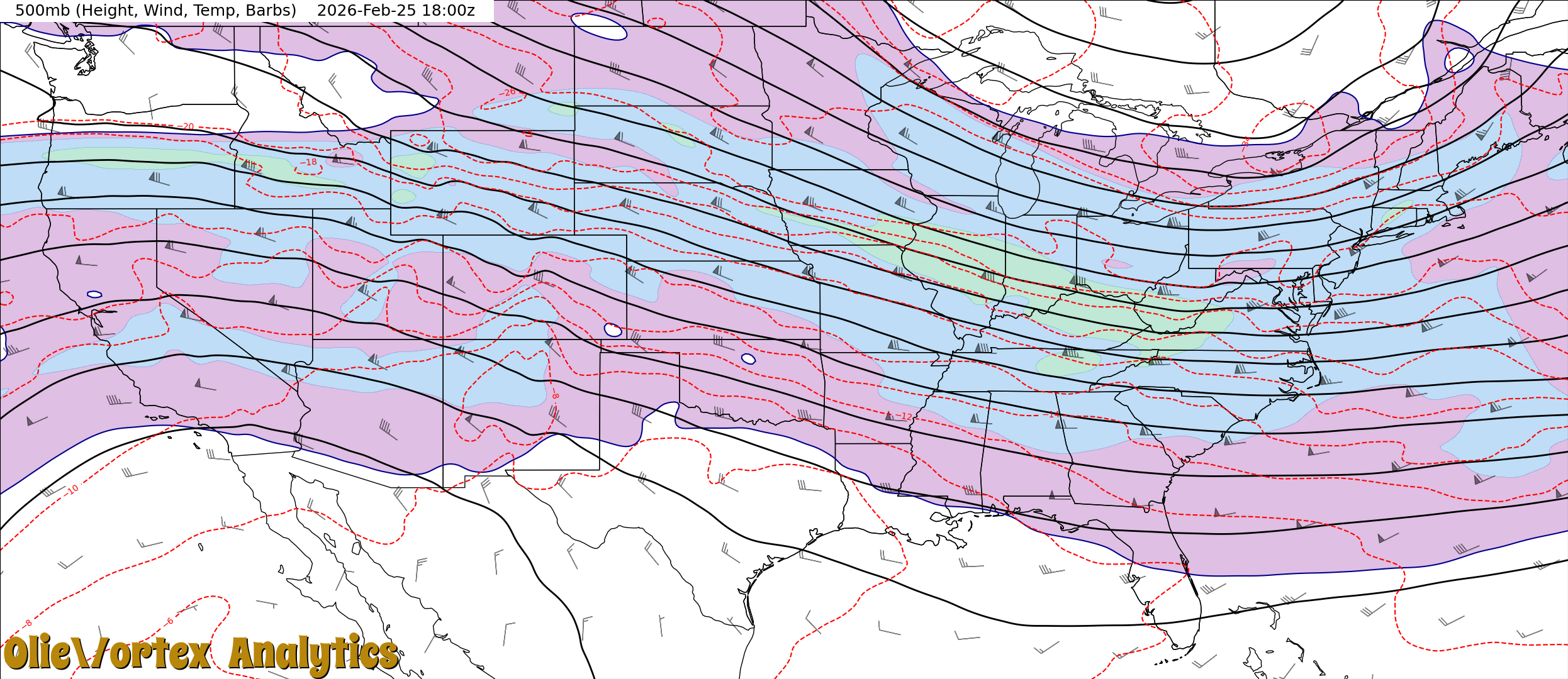 500mb (Height, Wind, Temp, Barbs)