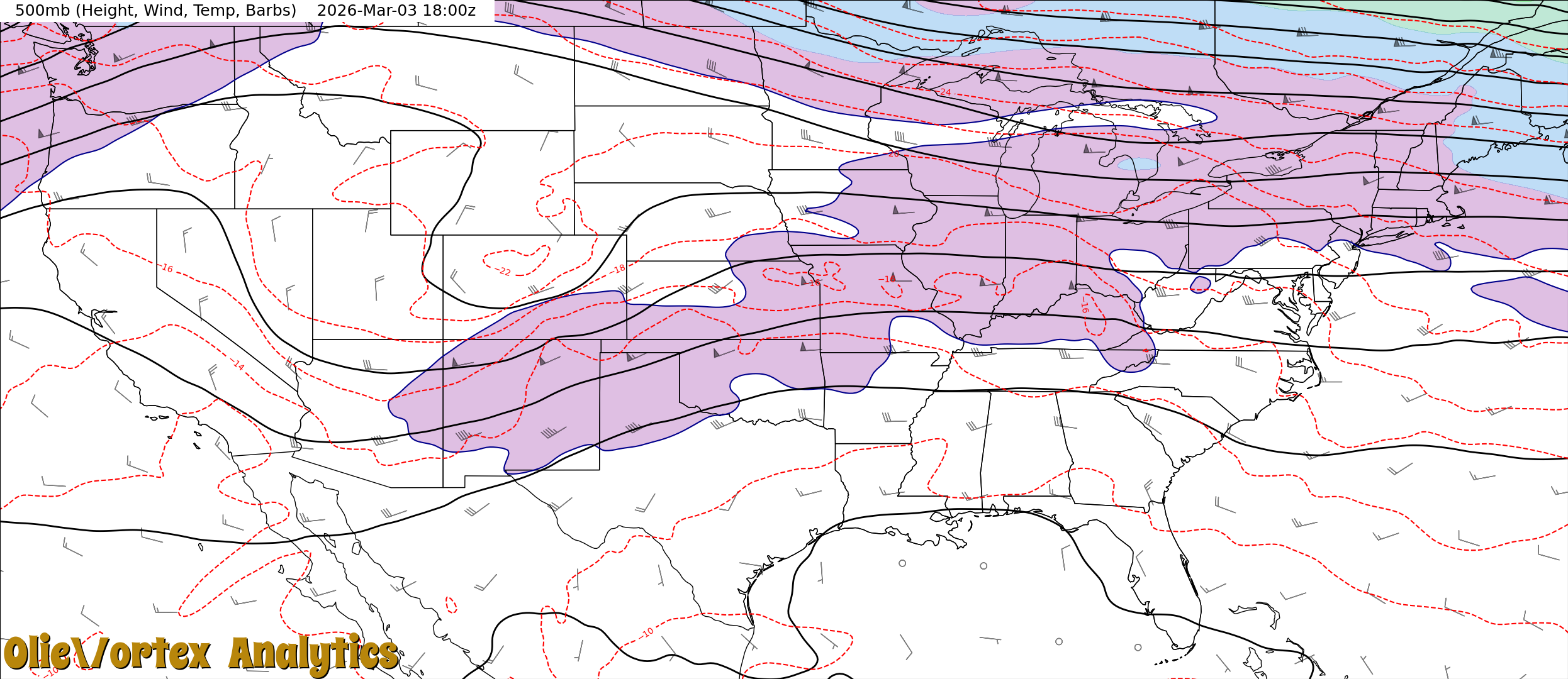 500mb (Height, Wind, Temp, Barbs)