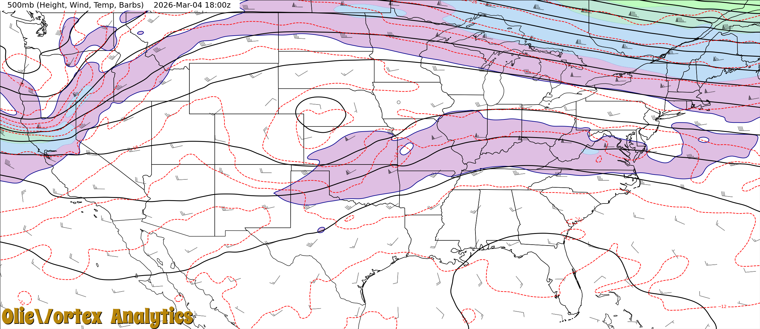 500mb (Height, Wind, Temp, Barbs)