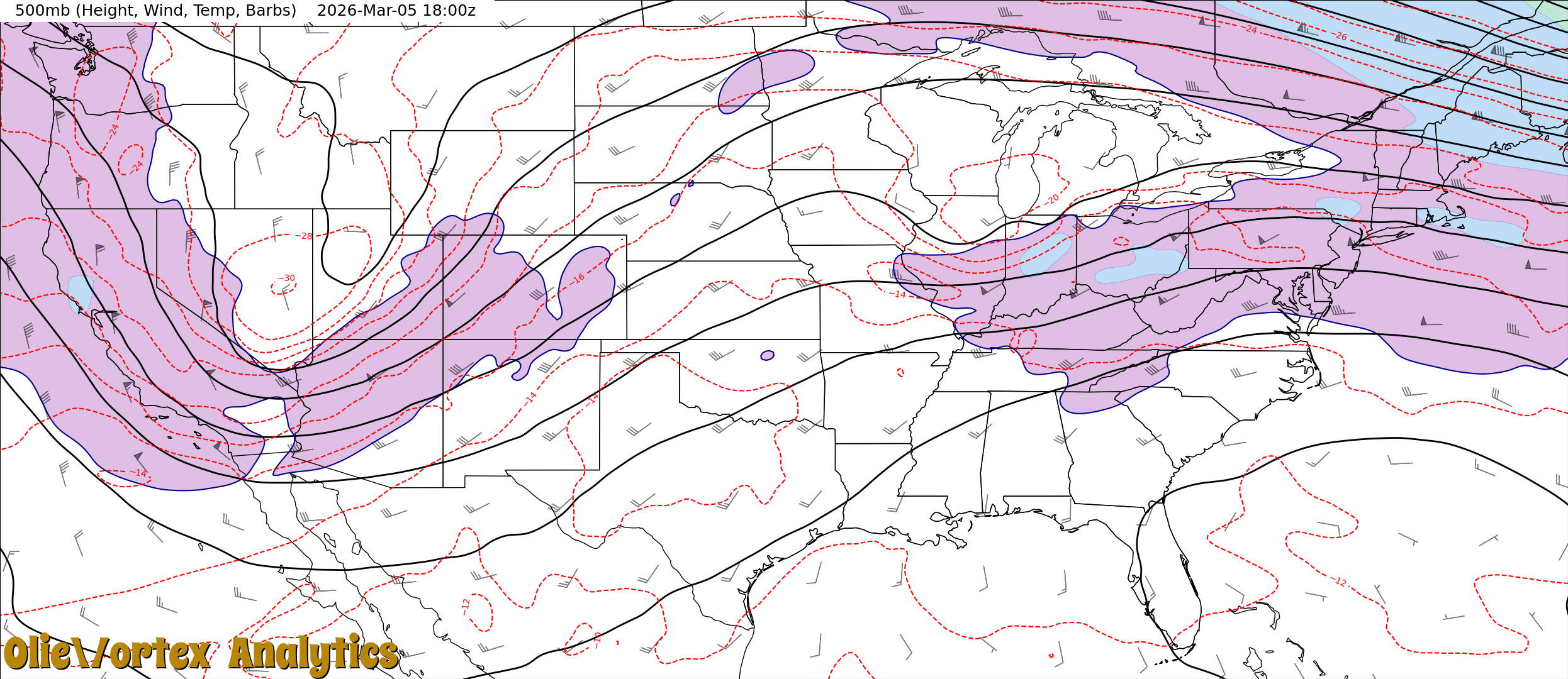 500mb (Height, Wind, Temp, Barbs)