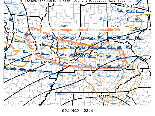 Mesoscale Discussion 254
