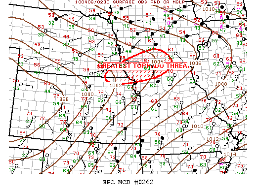 Mesoscale Discussion 262