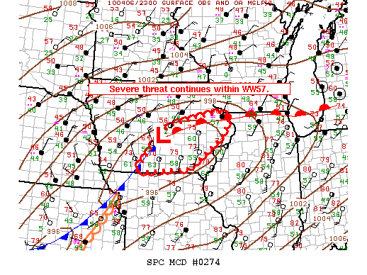 Mesoscale Discussion 274