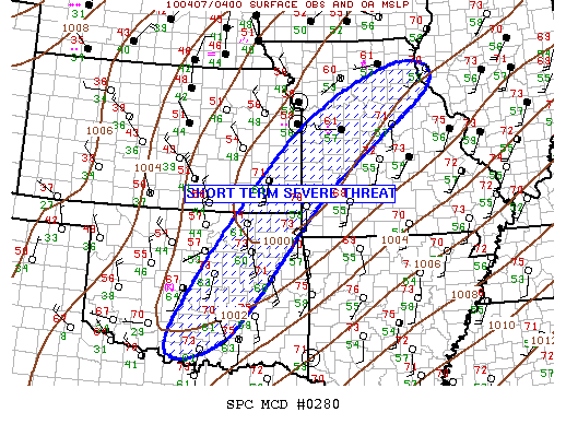 Mesoscale Discussion 280