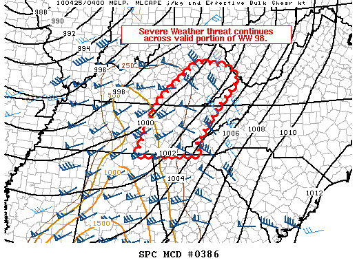Mesoscale Discussion 386