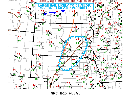 Mesoscale Discussion 755