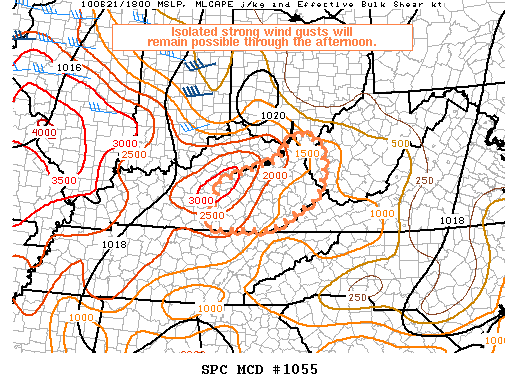 Mesoscale Discussion 1055