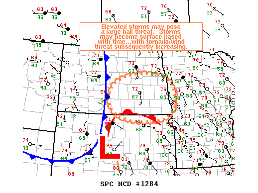 Mesoscale Discussion 1284