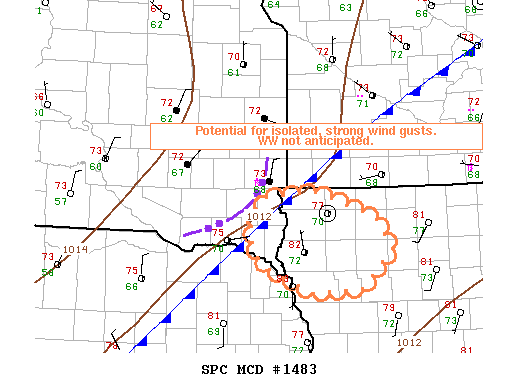 Mesoscale Discussion 1483