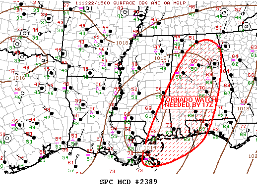 Mesoscale Discussion 2389