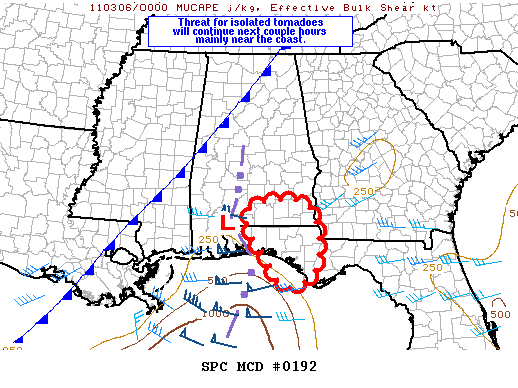 Mesoscale Discussion 192
