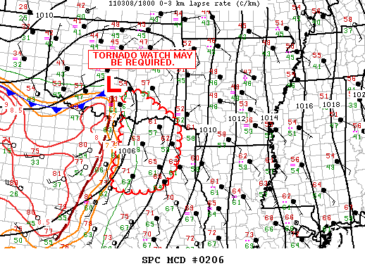 Mesoscale Discussion 206
