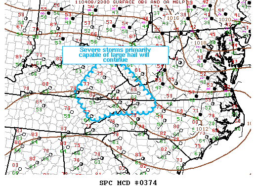 Mesoscale Discussion 374