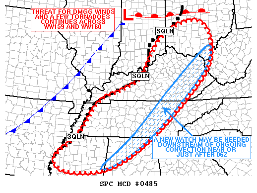Mesoscale Discussion 485