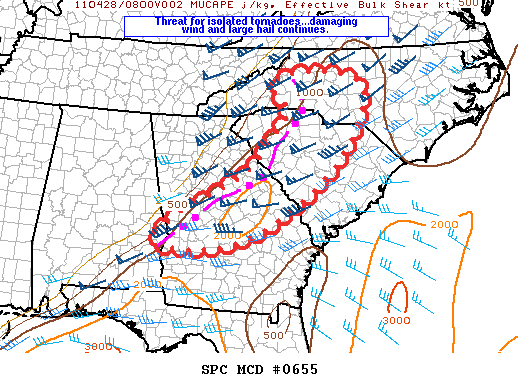 Mesoscale Discussion 655