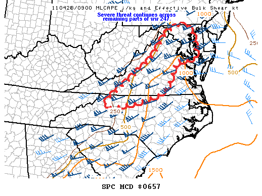 Mesoscale Discussion 657