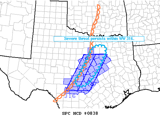 Mesoscale Discussion 838