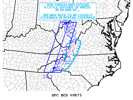 Mesoscale Discussion 875