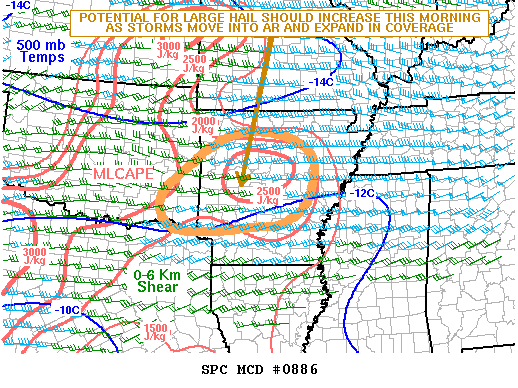 Mesoscale Discussion 886