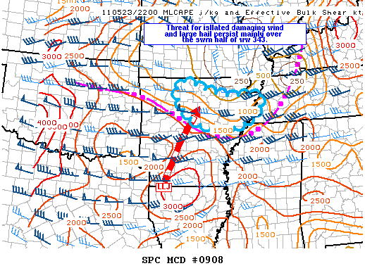 Mesoscale Discussion 908