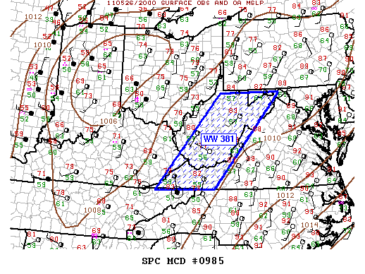 Mesoscale Discussion 985