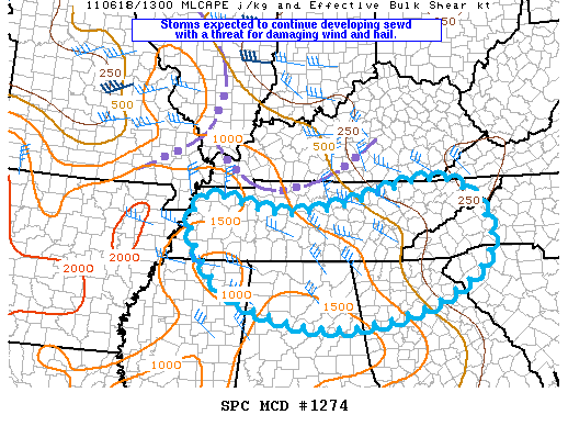 Mesoscale Discussion 1274