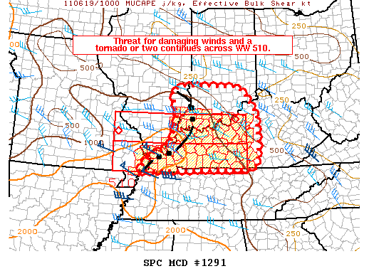 Mesoscale Discussion 1291