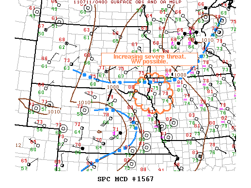 Mesoscale Discussion 1567