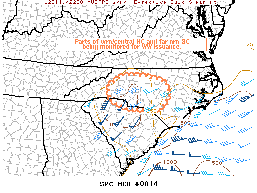 Mesoscale Discussion 14
