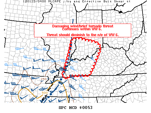 Mesoscale Discussion 53