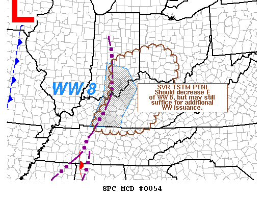 Mesoscale Discussion 54