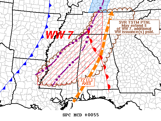 Mesoscale Discussion 55