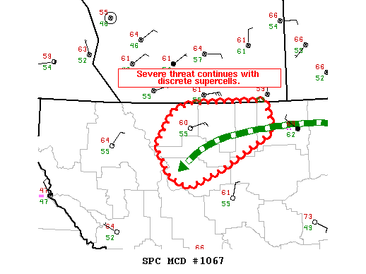 Mesoscale Discussion 1067
