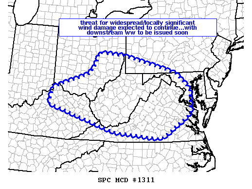 Mesoscale Discussion 1311