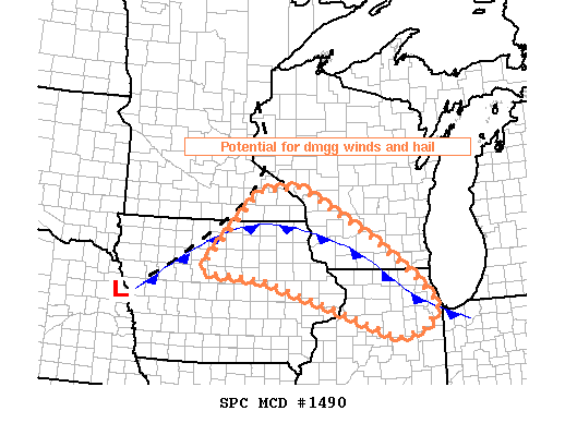 Mesoscale Discussion 1490