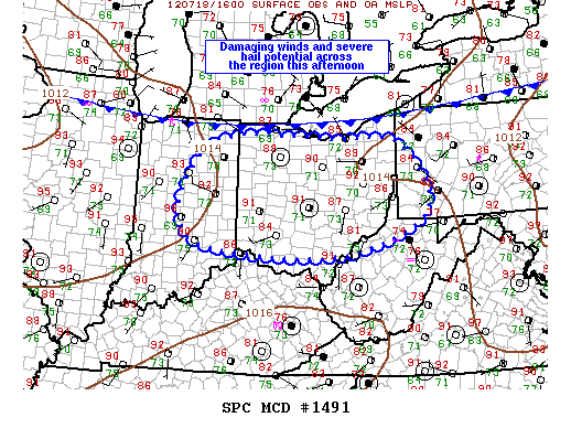 Mesoscale Discussion 1491