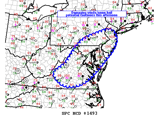 Mesoscale Discussion 1493