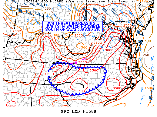 Mesoscale Discussion 1568
