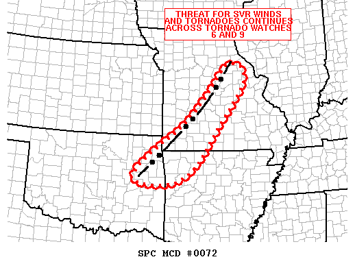 Mesoscale Discussion 72