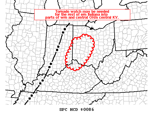 Mesoscale Discussion 86