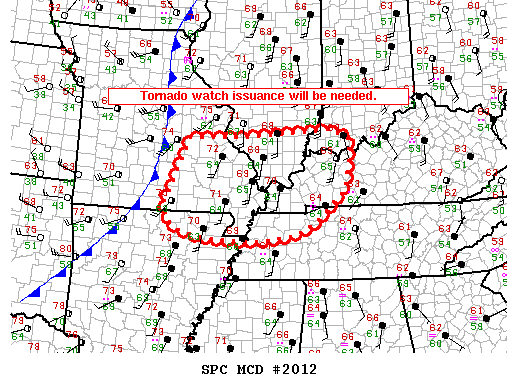 Mesoscale Discussion 2012