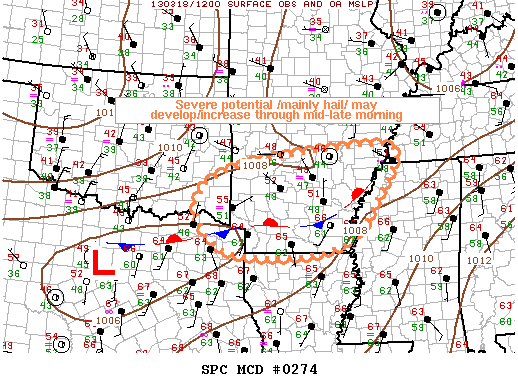 Mesoscale Discussion 274