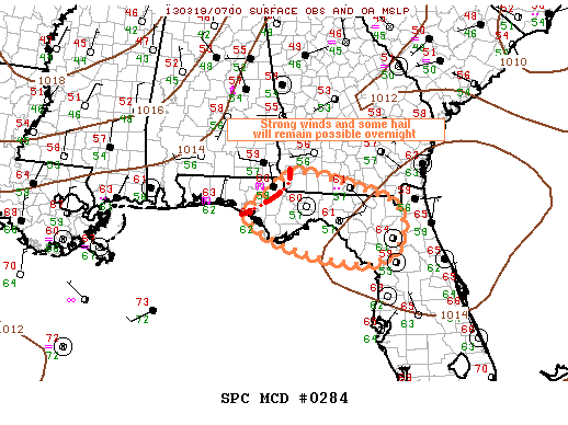 Mesoscale Discussion 284