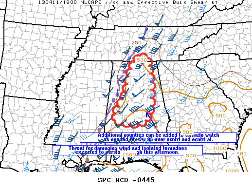 Mesoscale Discussion 445