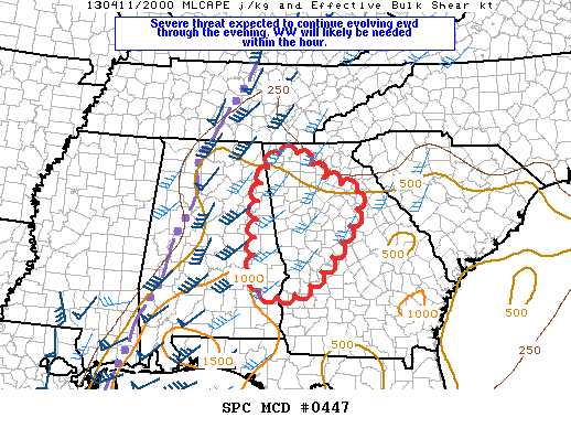 Mesoscale Discussion 447