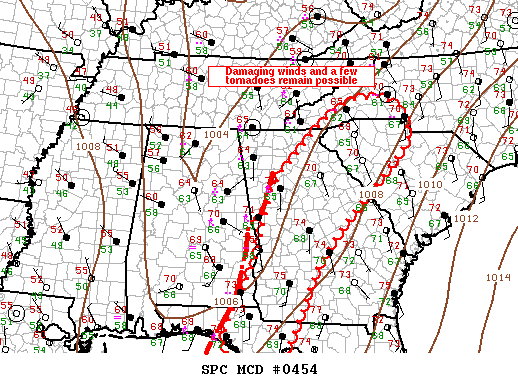 Mesoscale Discussion 454