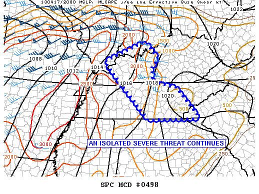 Mesoscale Discussion 498