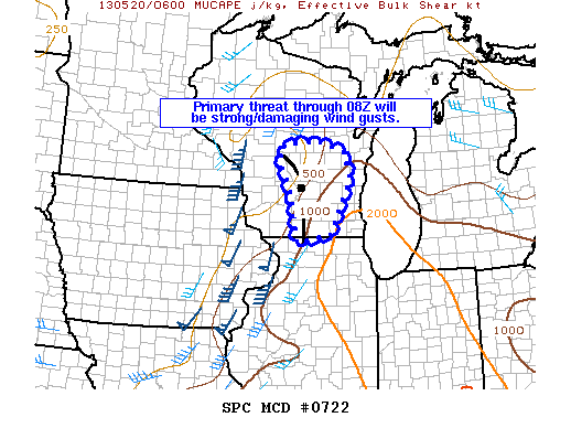 Mesoscale Discussion 722