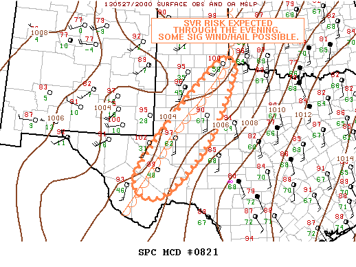 Mesoscale Discussion 821