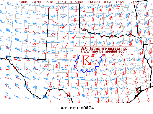 Mesoscale Discussion 874